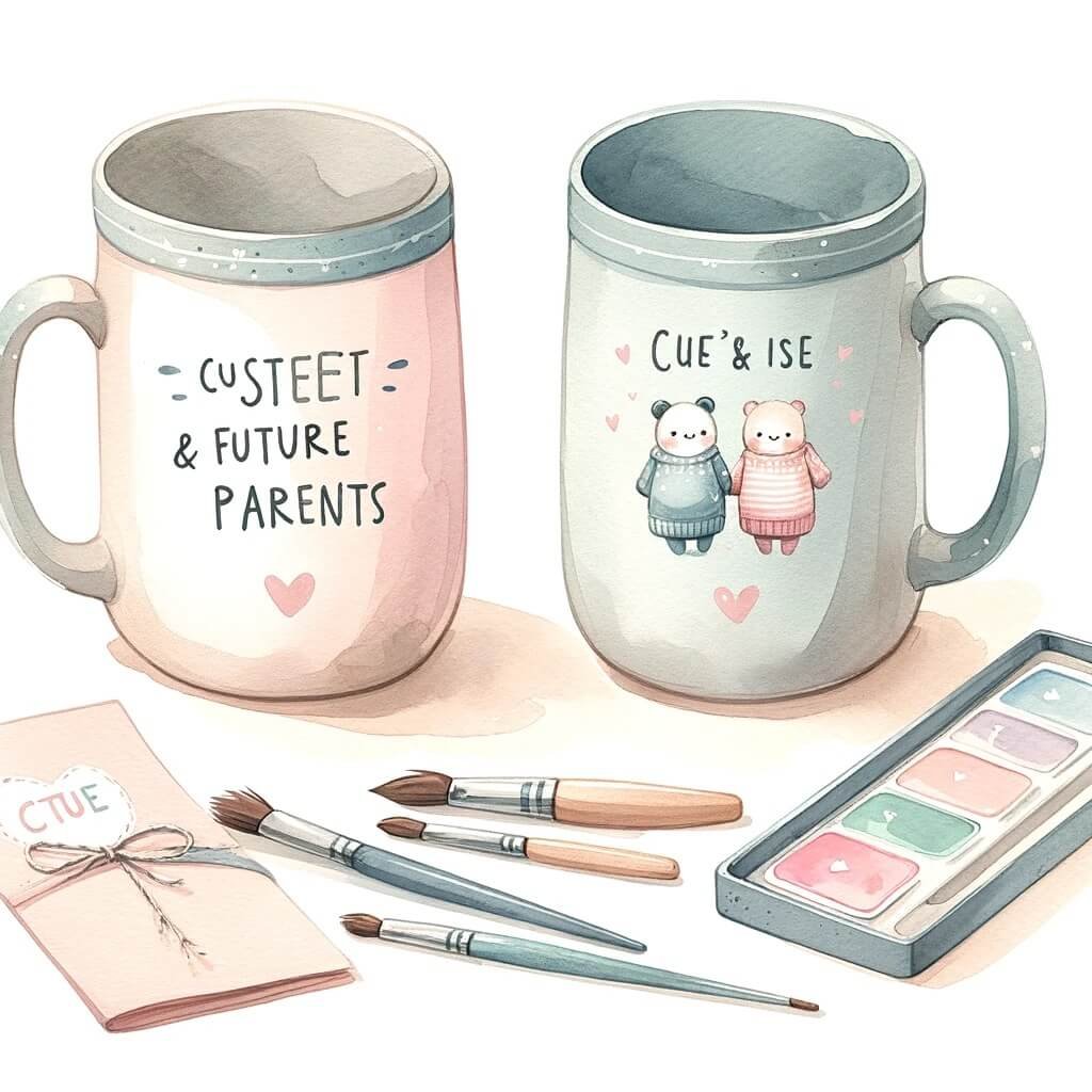 Set de Tazas Personalizadas para Futuros Padres regalos futura mama